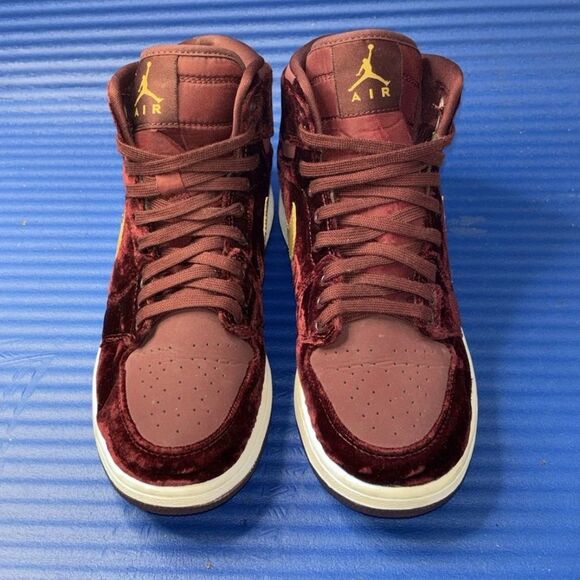 Size 4Y- GS Nike Air Jordan 1 Heiress GG Night Maroon Velvet RARE 2016 W- 5.5 - Picture 4 of 8
